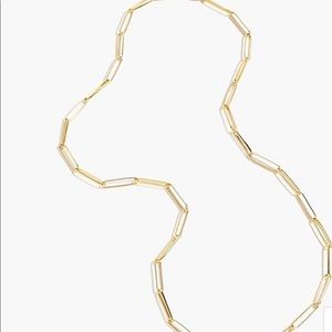 J crew paper clip 14k gold long necklace